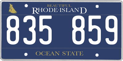 RI license plate 835859