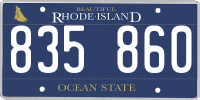 RI license plate 835860