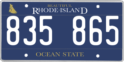 RI license plate 835865