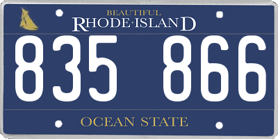 RI license plate 835866