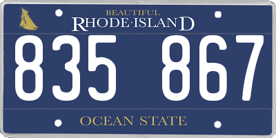 RI license plate 835867