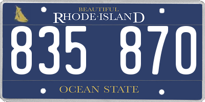 RI license plate 835870