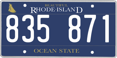 RI license plate 835871