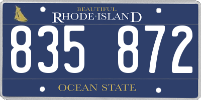 RI license plate 835872