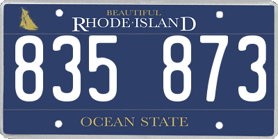 RI license plate 835873