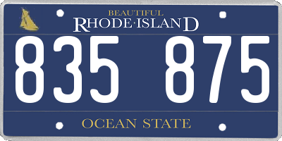 RI license plate 835875