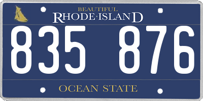 RI license plate 835876