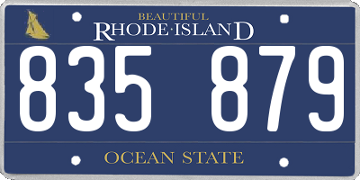 RI license plate 835879