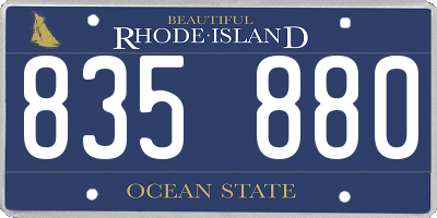RI license plate 835880