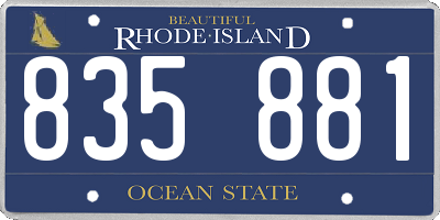 RI license plate 835881