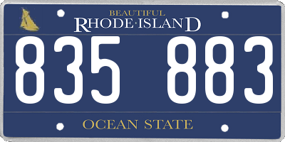 RI license plate 835883
