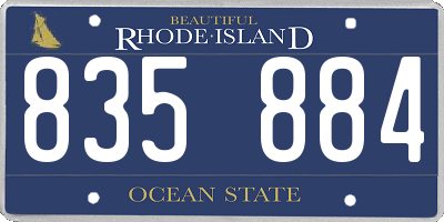 RI license plate 835884