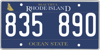 RI license plate 835890