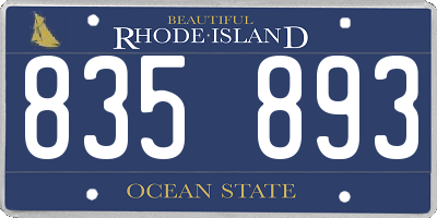 RI license plate 835893