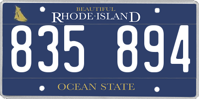 RI license plate 835894