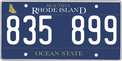 RI license plate 835899