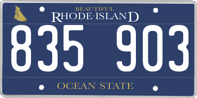 RI license plate 835903