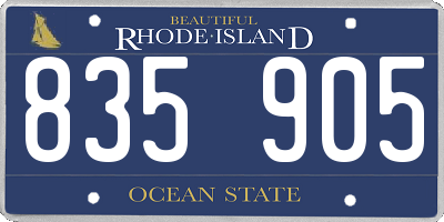 RI license plate 835905
