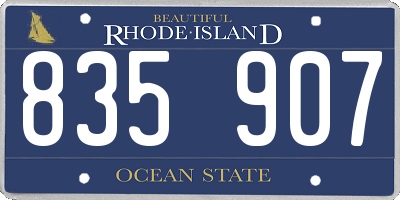 RI license plate 835907