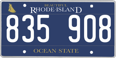 RI license plate 835908