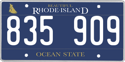 RI license plate 835909