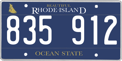 RI license plate 835912