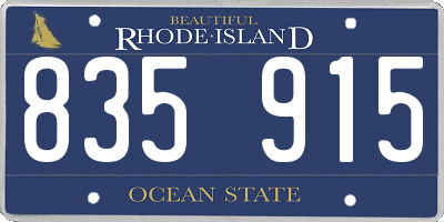 RI license plate 835915