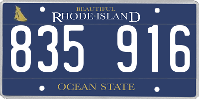 RI license plate 835916