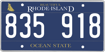 RI license plate 835918
