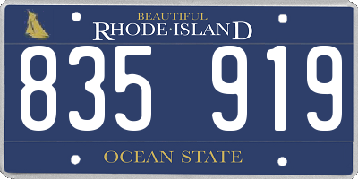 RI license plate 835919