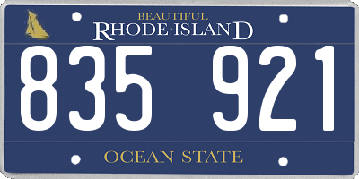 RI license plate 835921