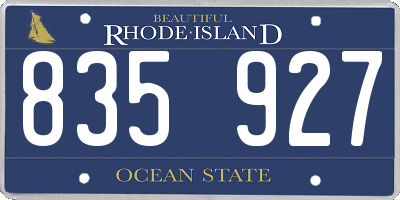 RI license plate 835927