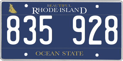RI license plate 835928