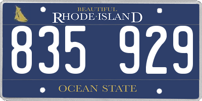 RI license plate 835929