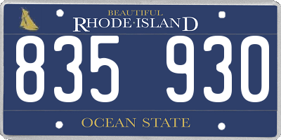 RI license plate 835930