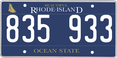 RI license plate 835933