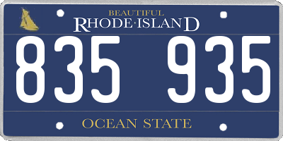 RI license plate 835935