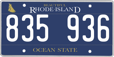 RI license plate 835936