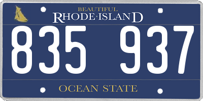 RI license plate 835937