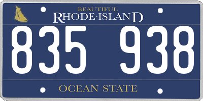 RI license plate 835938