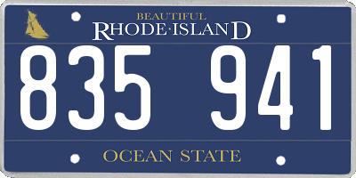RI license plate 835941