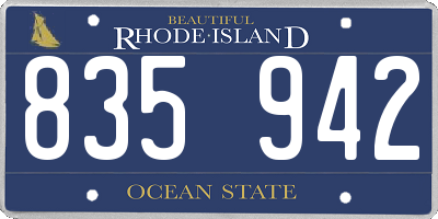 RI license plate 835942