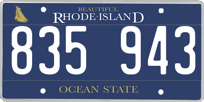 RI license plate 835943