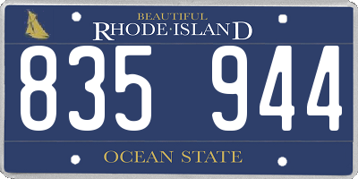 RI license plate 835944