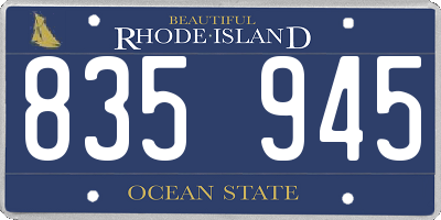 RI license plate 835945
