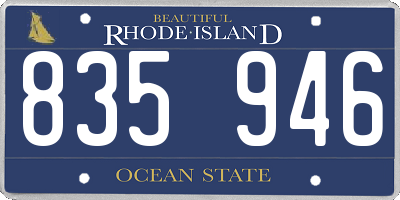 RI license plate 835946