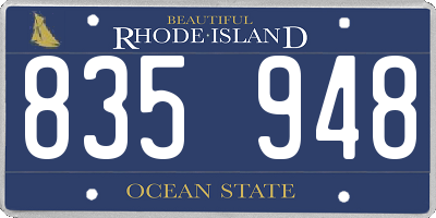 RI license plate 835948
