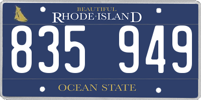 RI license plate 835949