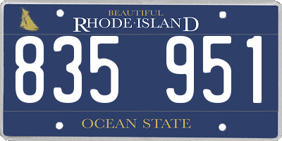RI license plate 835951