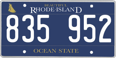 RI license plate 835952